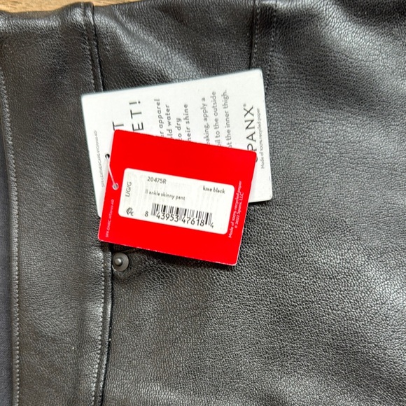 NWT SPANX Leather Like Ankle Skinny Pants Luxe Black Size Large - Picture 6 of 12